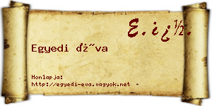 Egyedi Éva névjegykártya